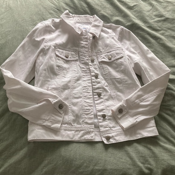Old Navy Frayed White Denim Jacket - Picture 1 of 6